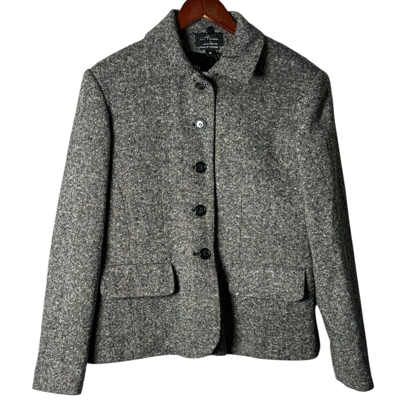 Hanni by Donnybrook Women’s Size 10 Wool Tweed Jacket Made in Ukraine